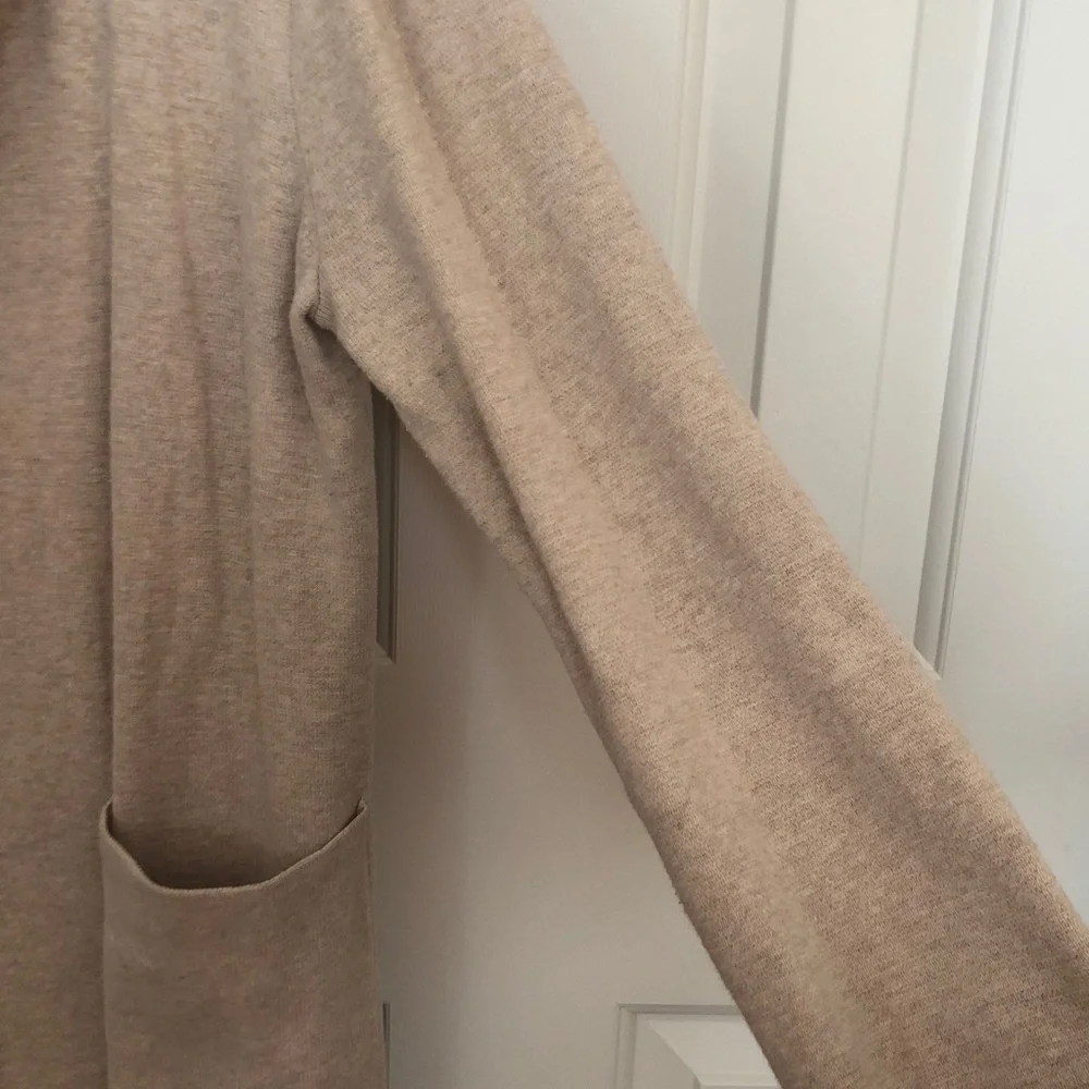 J. Crew Women's Open Front Tan Cardigan with Patch Pockets